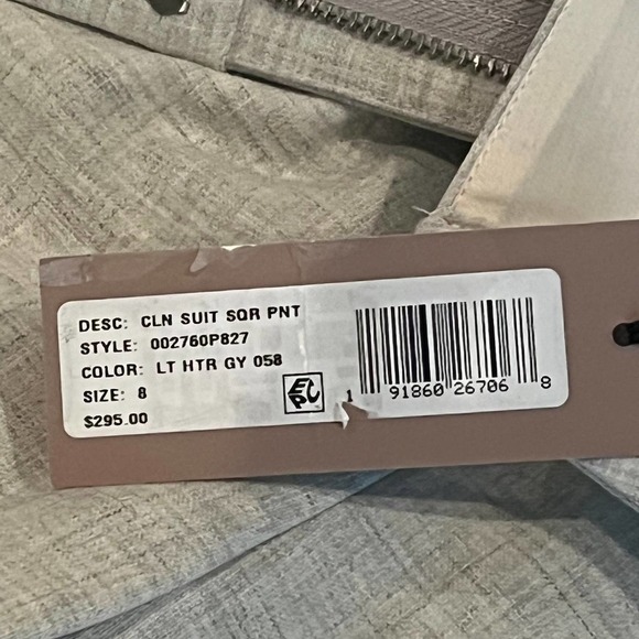 TAILORED REBECCA TAYLOR CLEAN SUITING PANTS IN LIGHT HEATHER NWT WOMEN'S‎ SIZE 8 - Picture 12 of 15